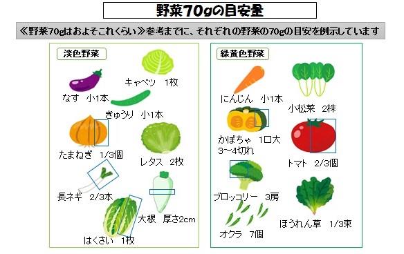 野菜70ｇ目安量