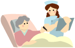 患者と看護師の画像