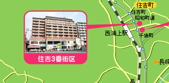 長崎市市街地再開発事業・優良建築物等整備事業位置図