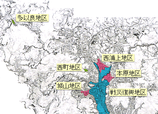 土地区画整理事業施行位置図