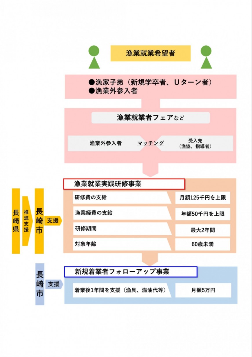 新規漁業就業促進事業フロー図の画像