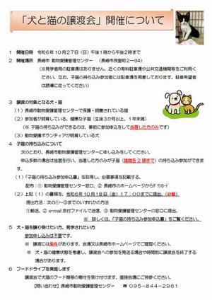 犬猫譲渡会　令和6年10月