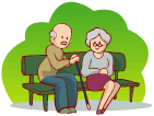 老夫婦のイラスト