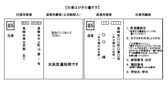 夏休み往復はがきの書き方
