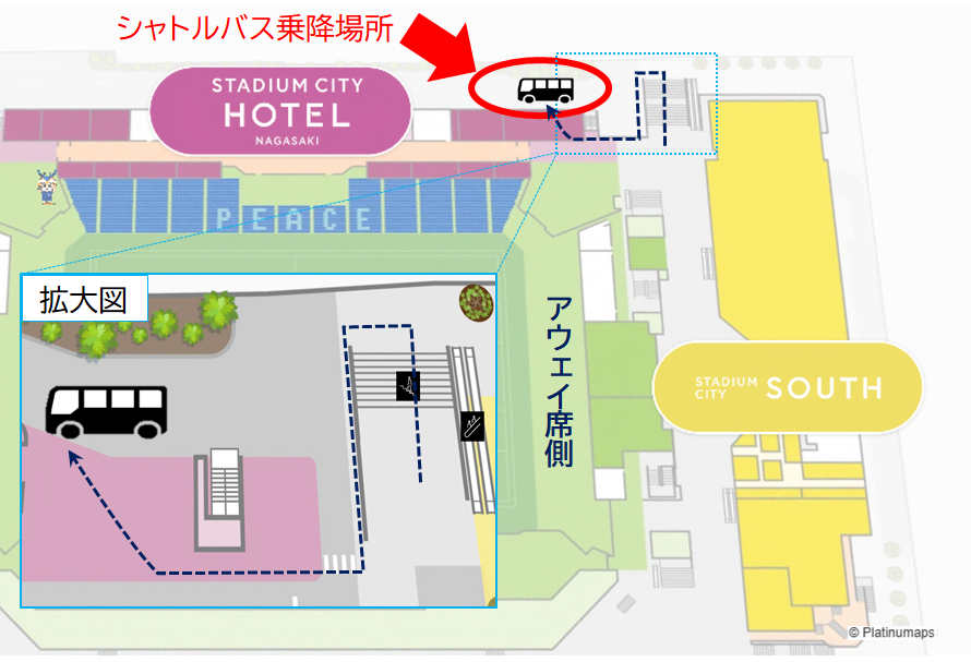 スタジアムシティ乗降場所