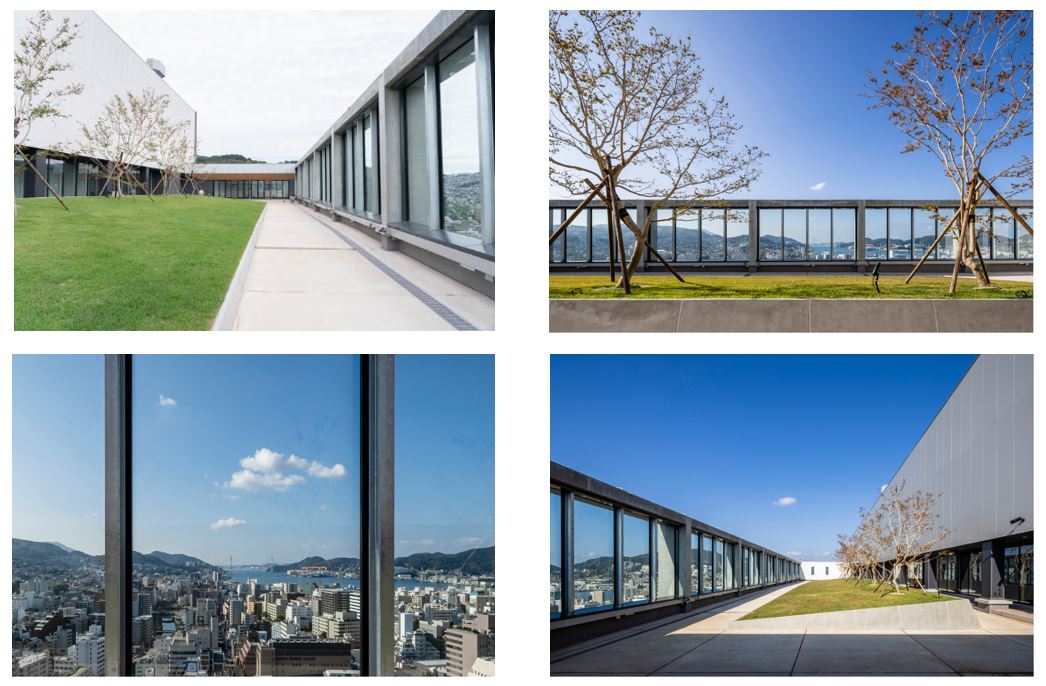 19階屋上庭園の写真4枚（日中撮影）
