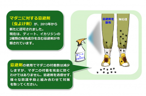 マダニに対する忌避剤の説明の図