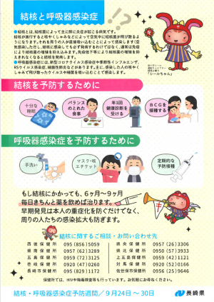令和7年度結核・呼吸器感染症予防チラシp.2（長崎県作成）