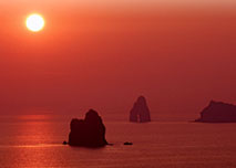 外海の夕日