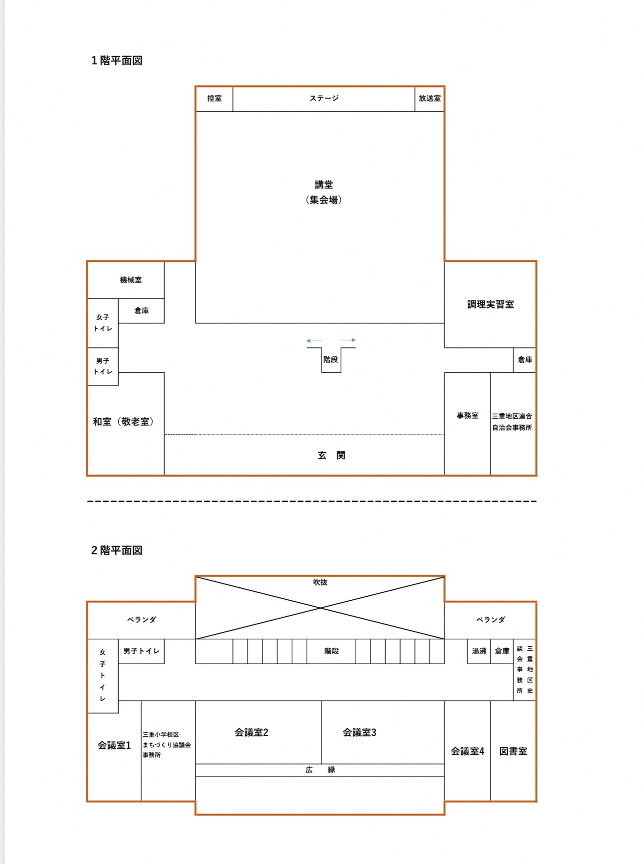 三重地区公民館平面図