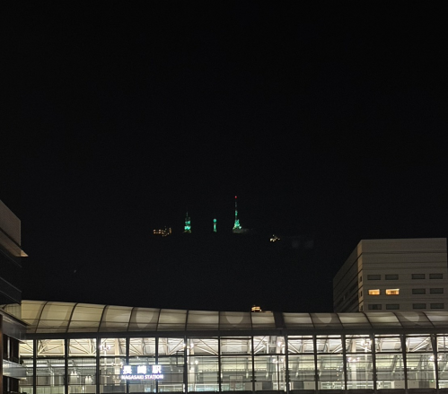 稲佐山山頂電波塔ライトアップ写真