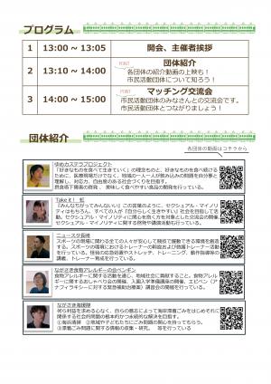 つながる、ひろがる協働マッチングフェアチラシ裏面