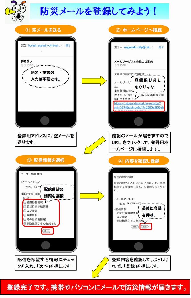 防災メールの登録方法 の画像