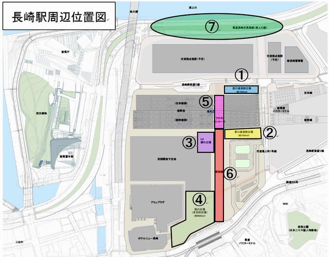 長崎駅周辺位置図の画像