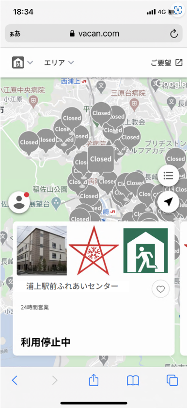 浦上地区ふれあいセンター混雑状況の図
