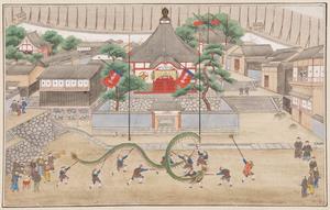 川原慶賀「唐蘭館絵巻」より「龍踊図」（長崎歴史文化博物館蔵）の画像